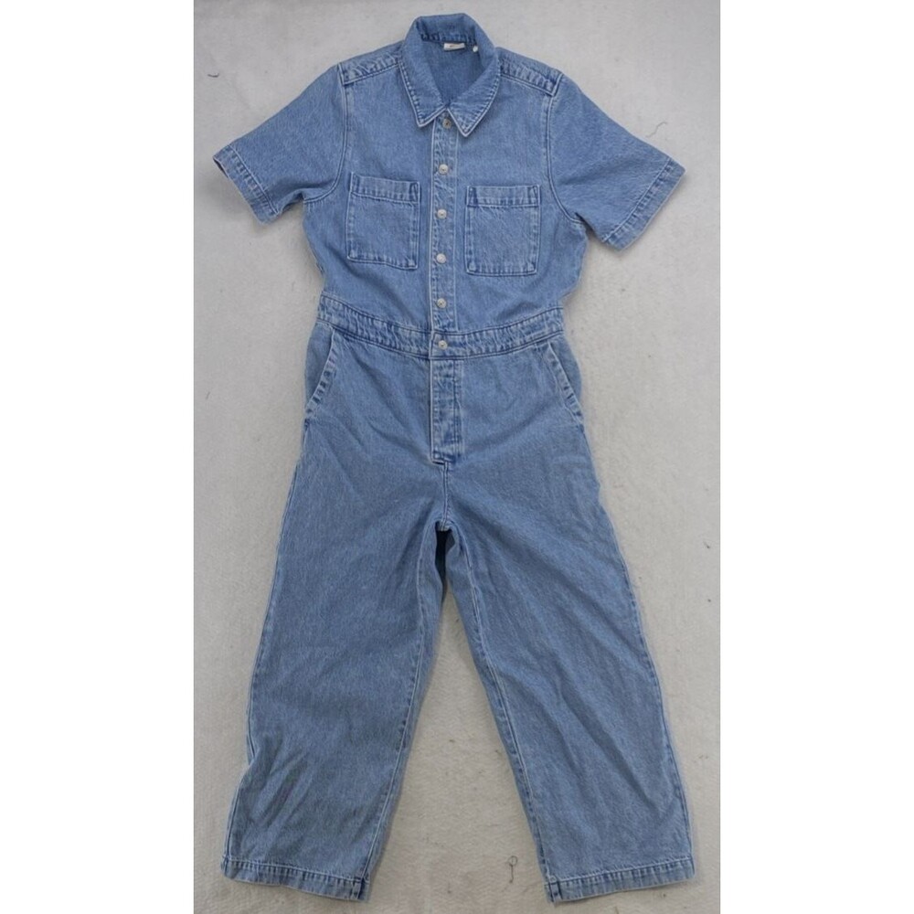 Levi’s Premium Short Sleeve Boilersuit Womens Small Light Wash Denim Jumpsuit - Picture 6 of 12